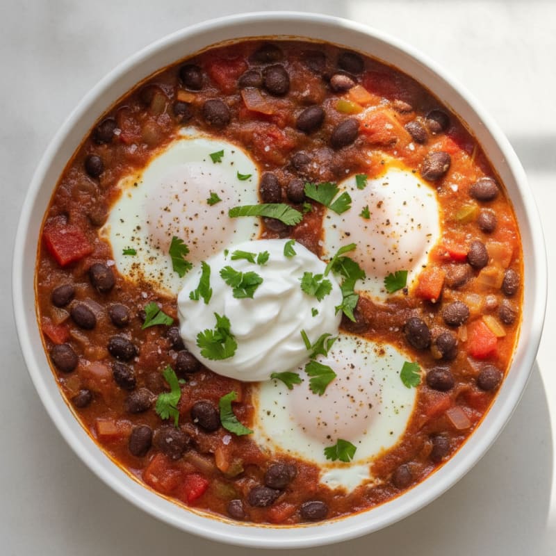 Ranchero Baked Eggs with Salsa