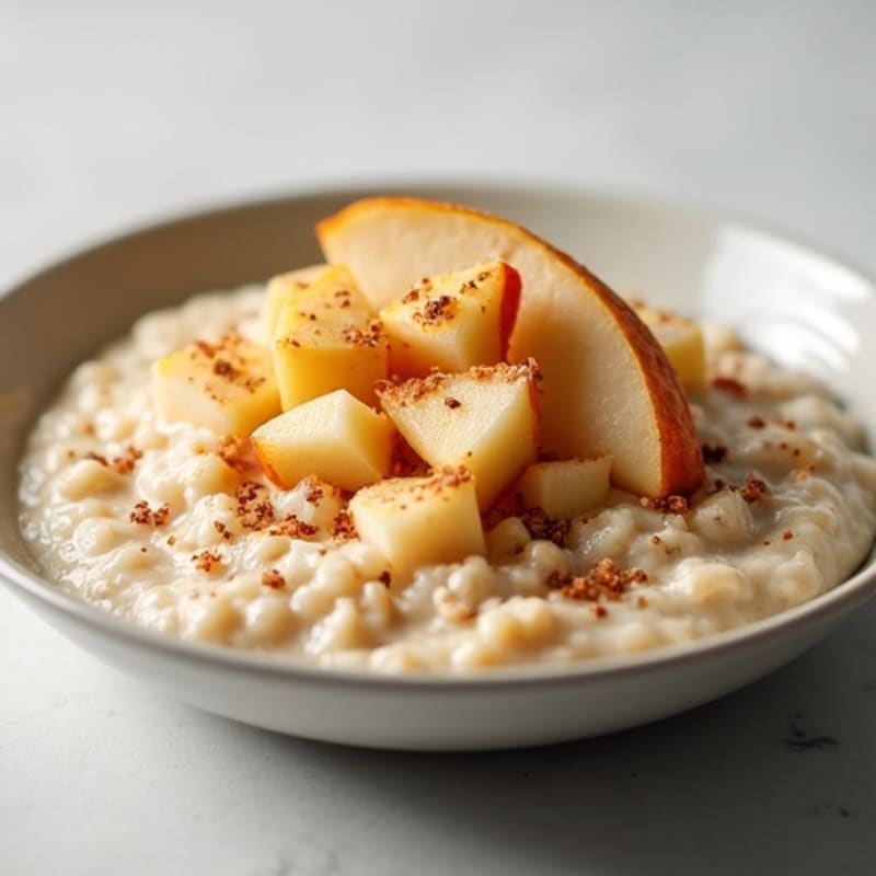 Creamy Protein-Packed Oatmeal with Cinnamon Pear