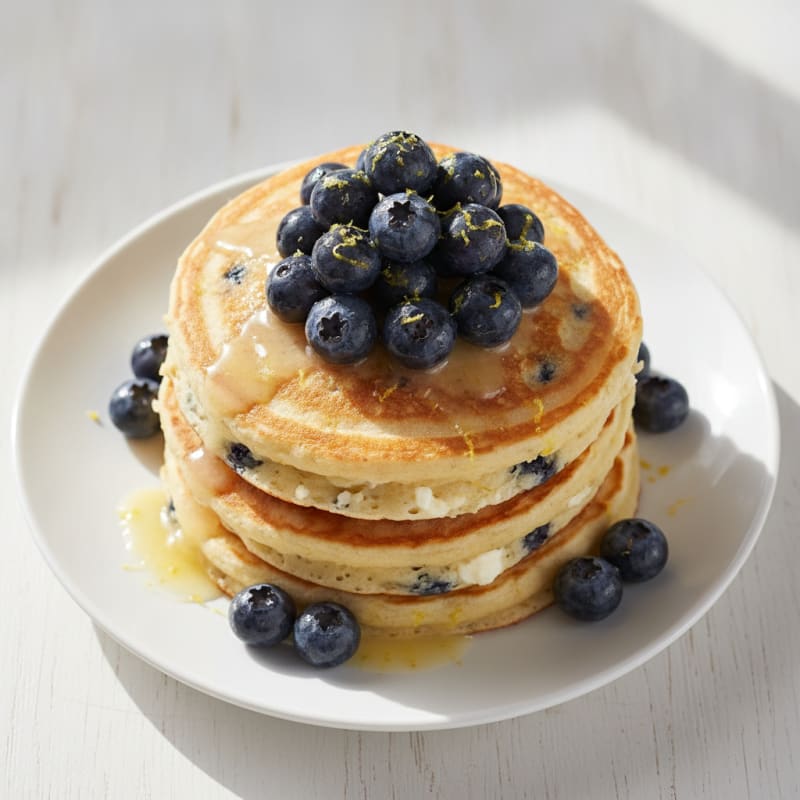 Blueberry Ricotta Pancakes with Lemon Zest