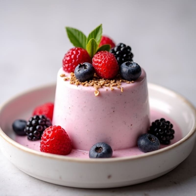 Greek Yogurt Protein Mousse with Mixed Berries