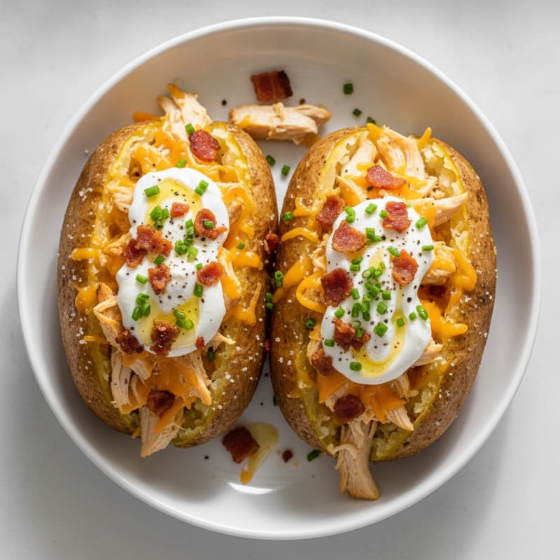 Loaded Baked Potatoes with Crispy Bacon
