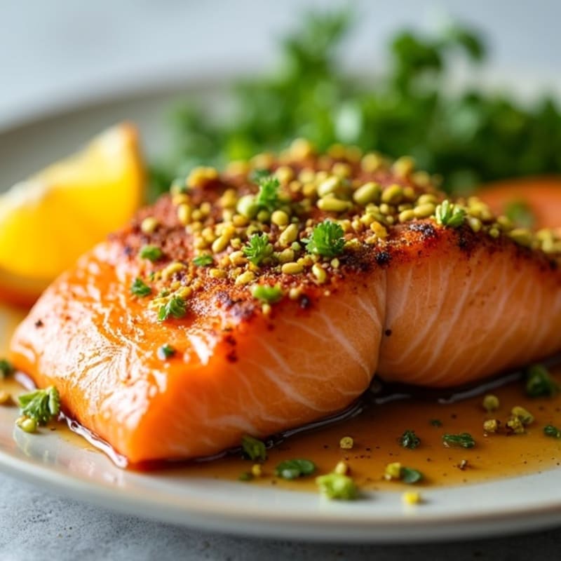 Crispy Pistachio-Crusted Salmon with Citrus-Ginger Glaze