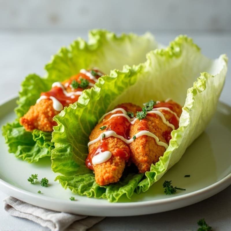 Crispy Buffalo Ranch Chicken Lettuce Wrap