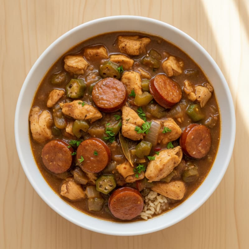 Spicy Creole Chicken and Sausage Gumbo