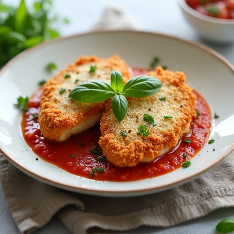 Crispy Baked Chicken Parmesan with Fresh Herbs