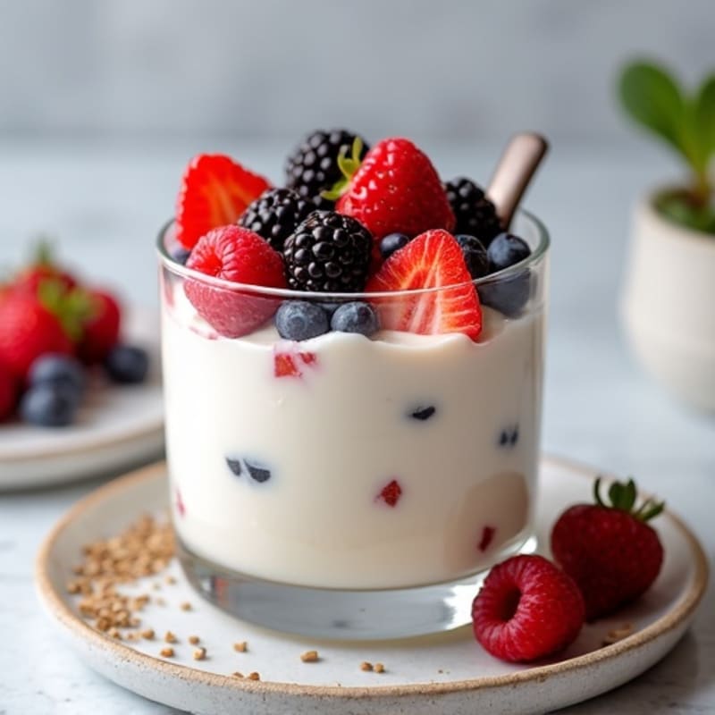 Creamy Protein Yogurt Parfait with Mixed Berries