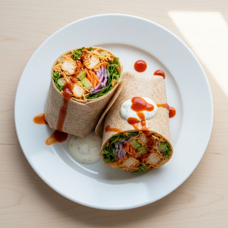 Buffalo Ranch Chicken Salad Wraps