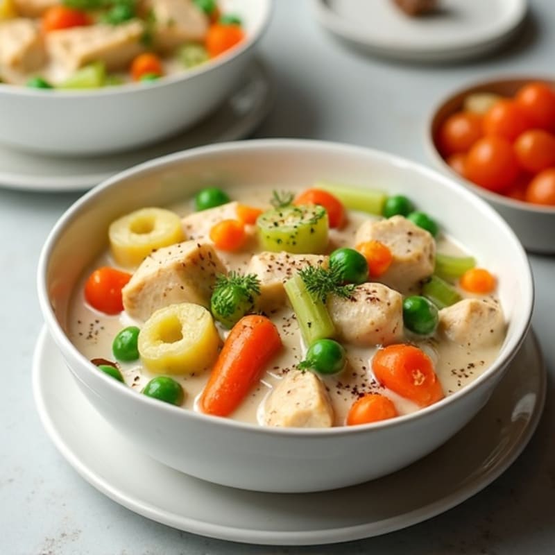 Healthy Creamy Chicken Pot Pie Skillet