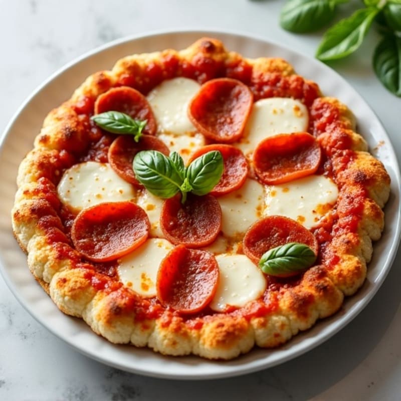 Crispy Cauliflower Crust Pizza with Turkey Pepperoni
