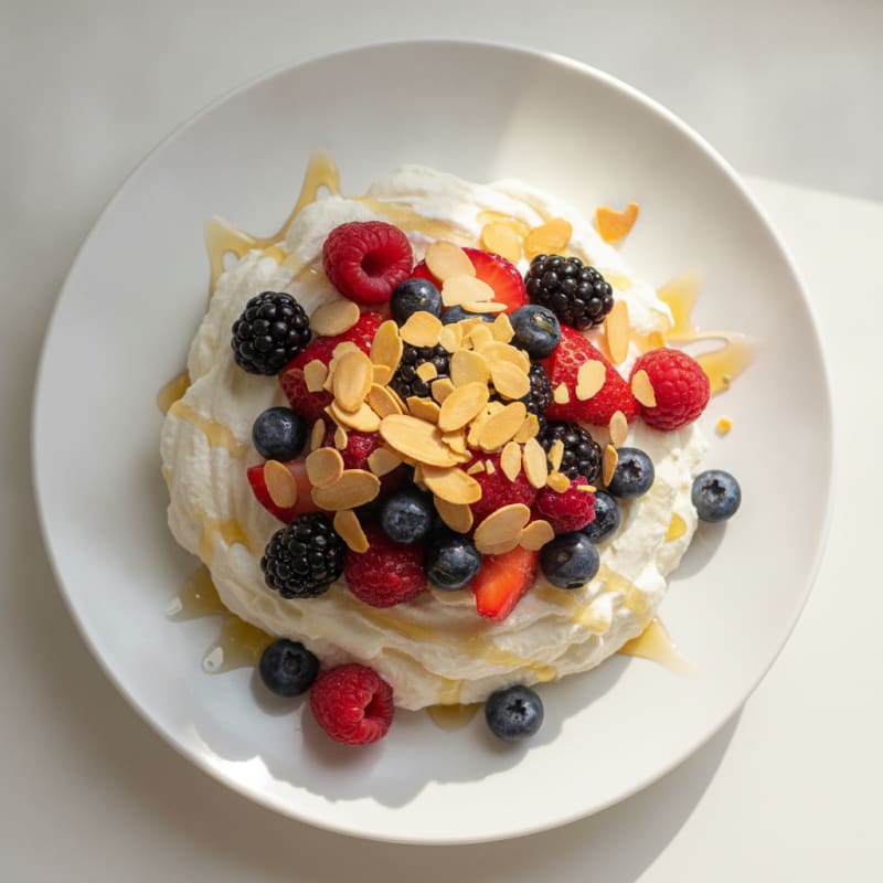 Silky Greek Yogurt Protein Mousse with Mixed Berries