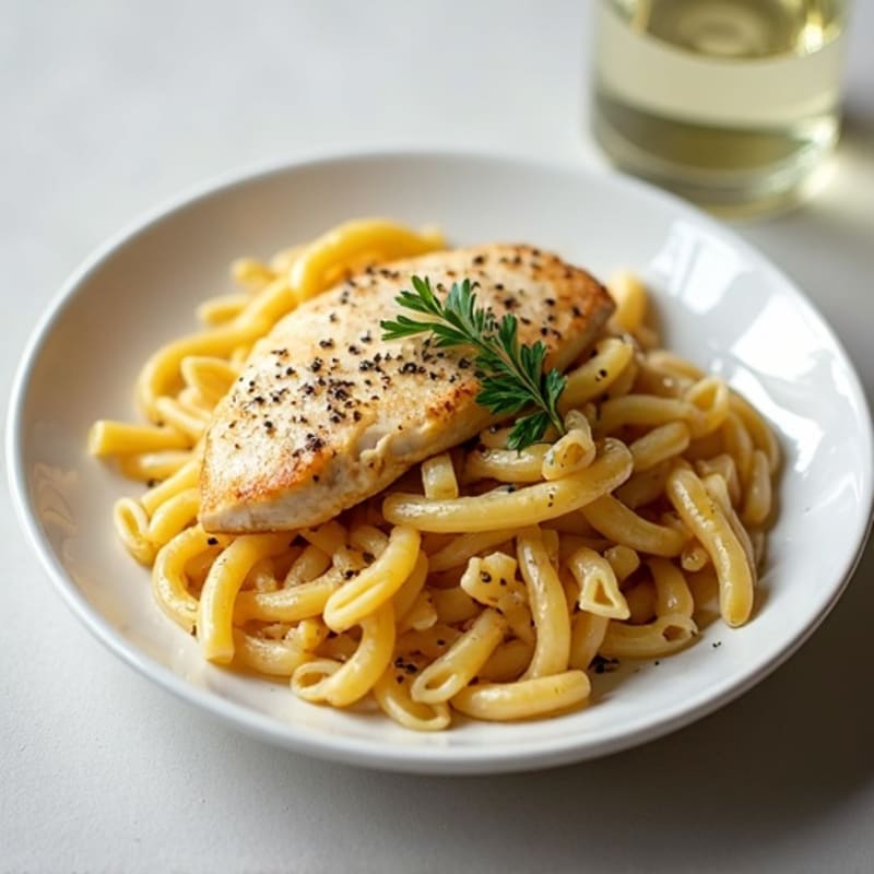 Silky Lemon Garlic Chicken Pasta