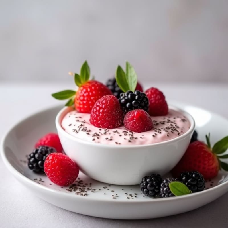 Silky Greek Yogurt Protein Mousse with Berries