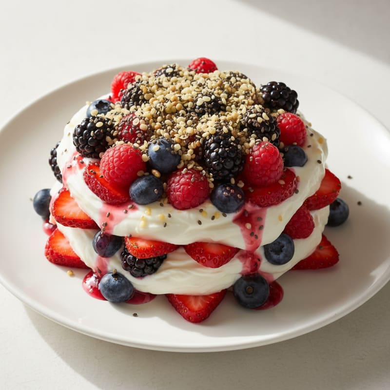 Greek Yogurt Protein Parfait with Mixed Berries