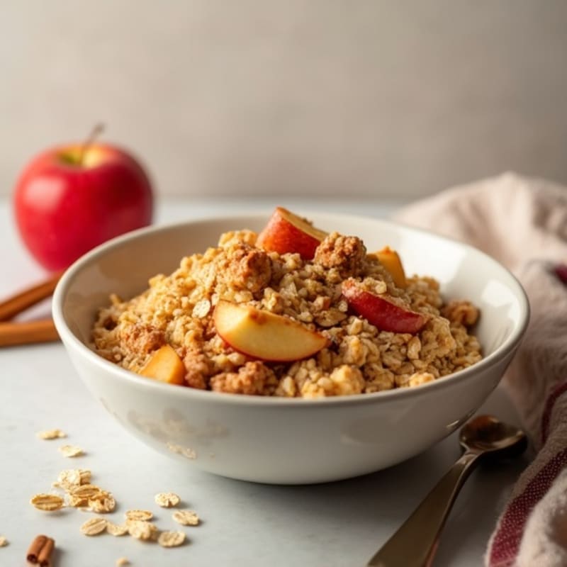 Baked Cinnamon Apple Protein Oatmeal