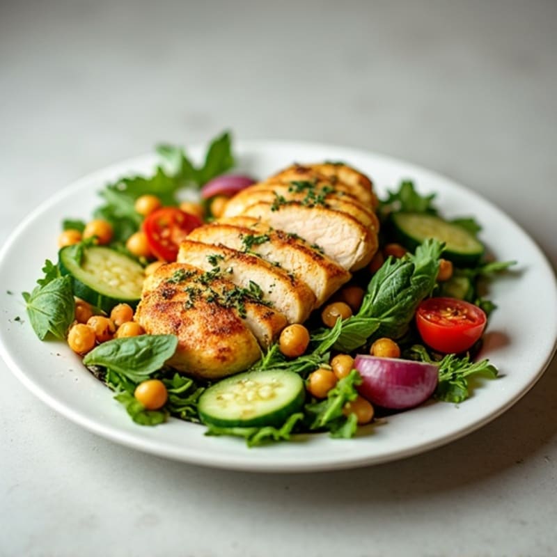Lemon-Herb Roasted Chicken and Chickpea Salad