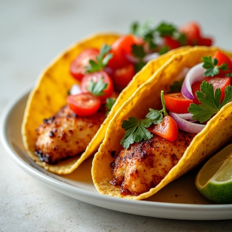 Crispy Chicken Tacos with Fresh Pico