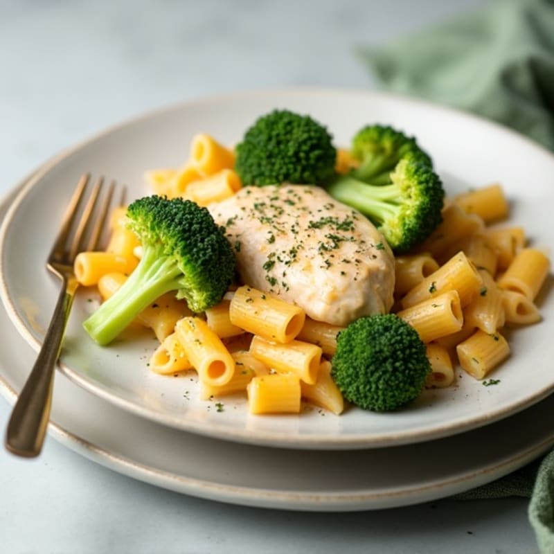 Creamy Cheesy Chicken and Broccoli Pasta Bake