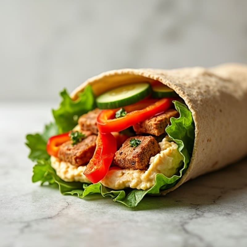 Fresh Veggie and Creamy Hummus Wrap