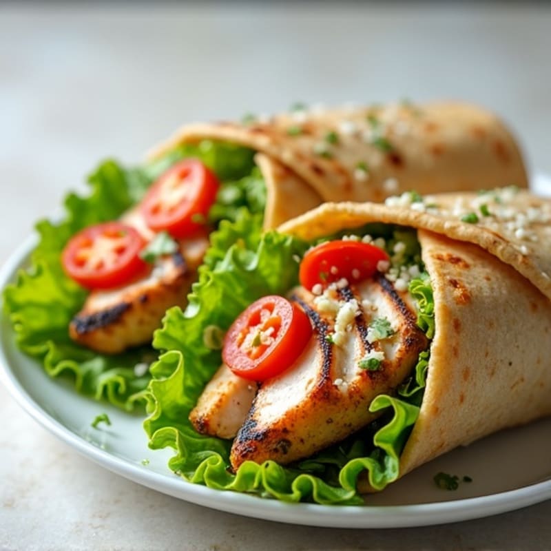 Grilled Chicken Caesar Wrap with Crunchy Romaine