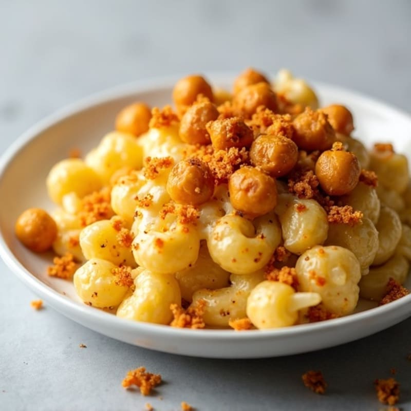 Baked Cauliflower Mac with Crispy Chickpea Crumbs