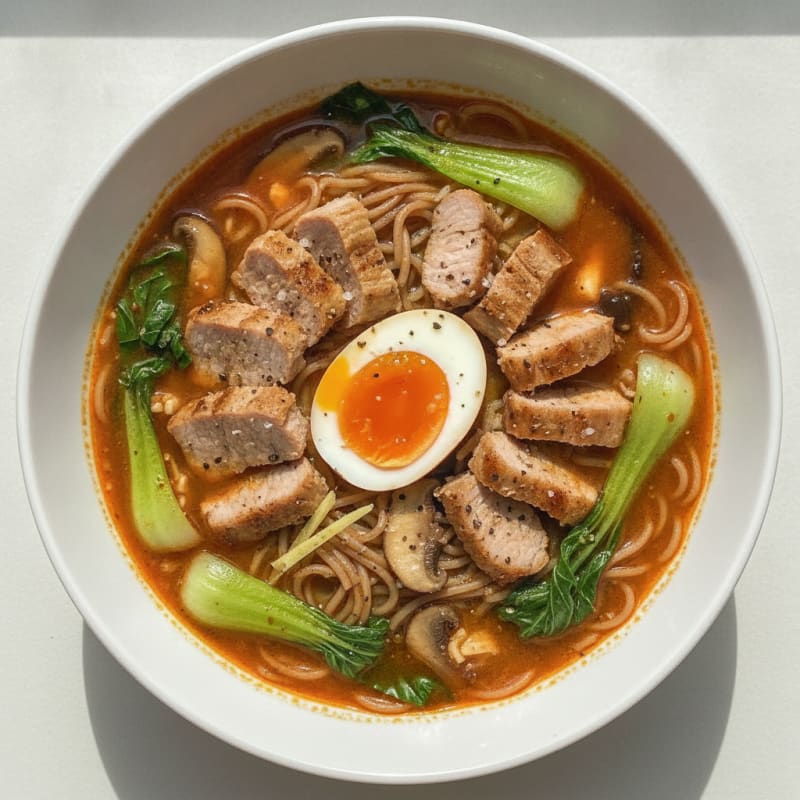 Sriracha Pork Ramen with Jammy Egg