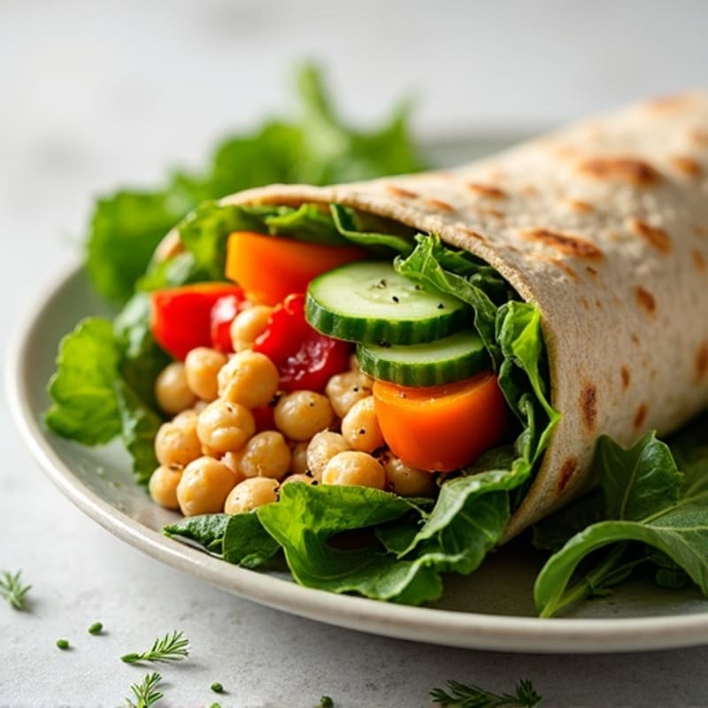 Fresh Rainbow Veggie Wrap with Creamy Herb Spread
