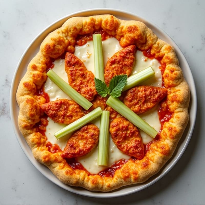 Crispy Buffalo Chicken Cauliflower Crust Pizza