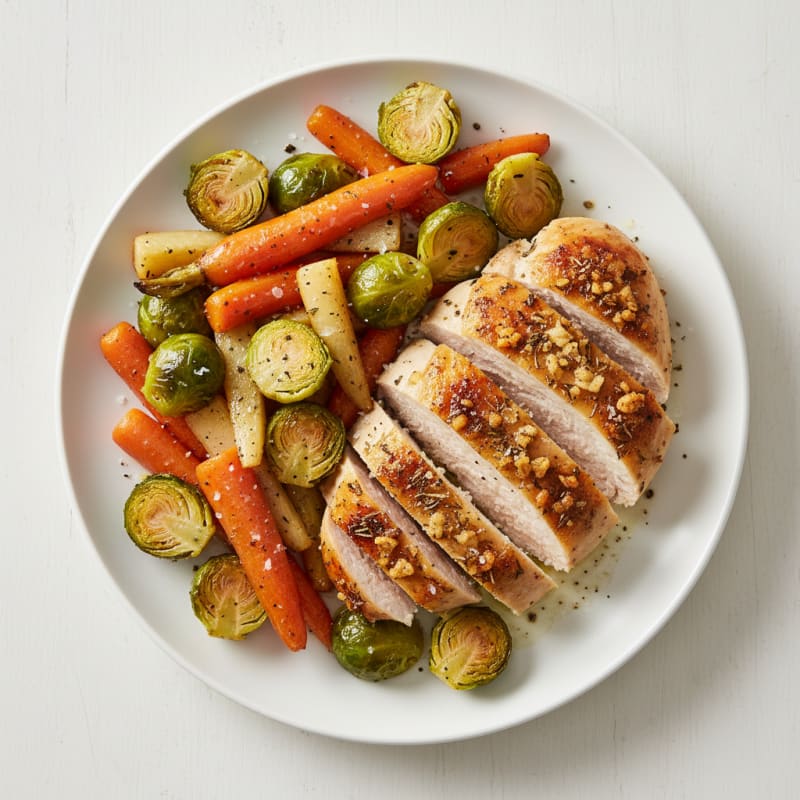 Garlic Herb Roasted Chicken with Root Vegetables