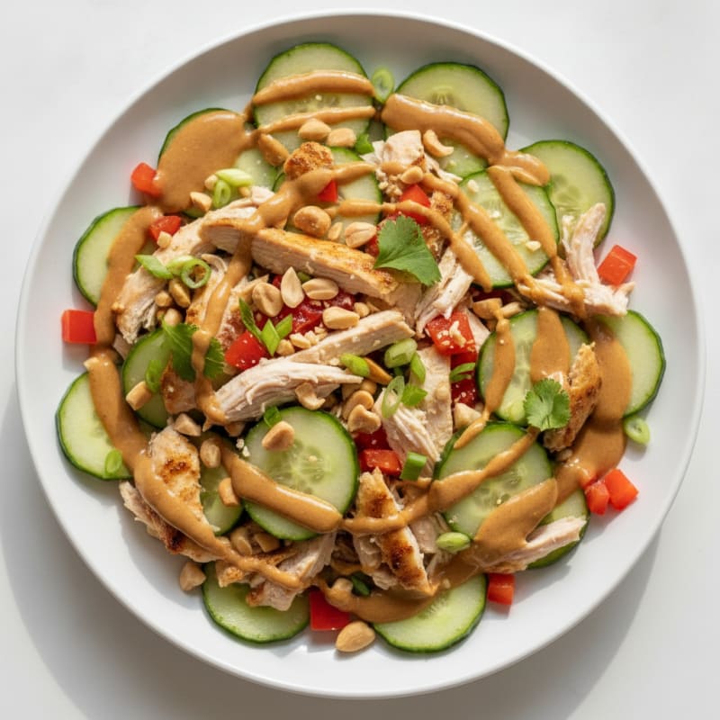 Chicken and Cucumber Salad with Peanut Dressing