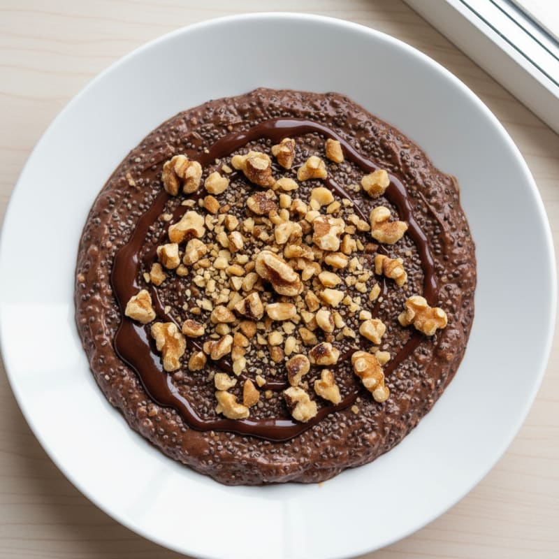 Silky Chocolate Protein Pudding with Chia Seeds