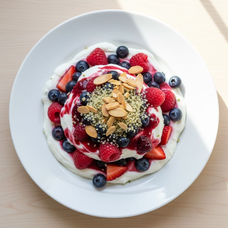 Greek Yogurt Protein Parfait with Mixed Berries