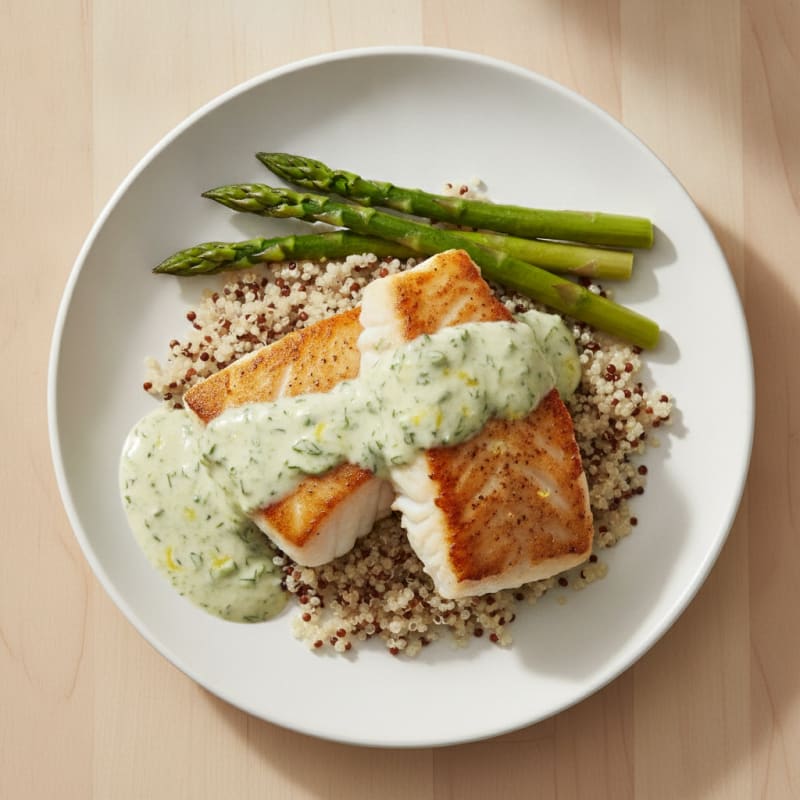 Pan-Seared Cod with Lemon-Dill Sauce