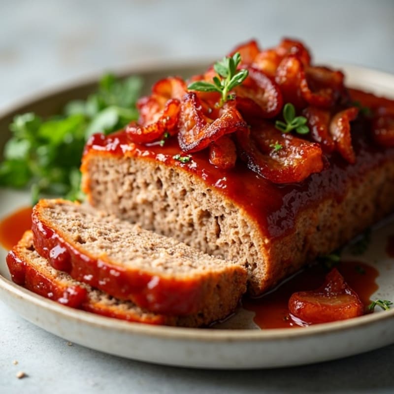 Lean Meatloaf with Smoky BBQ Glaze and Crispy Bacon