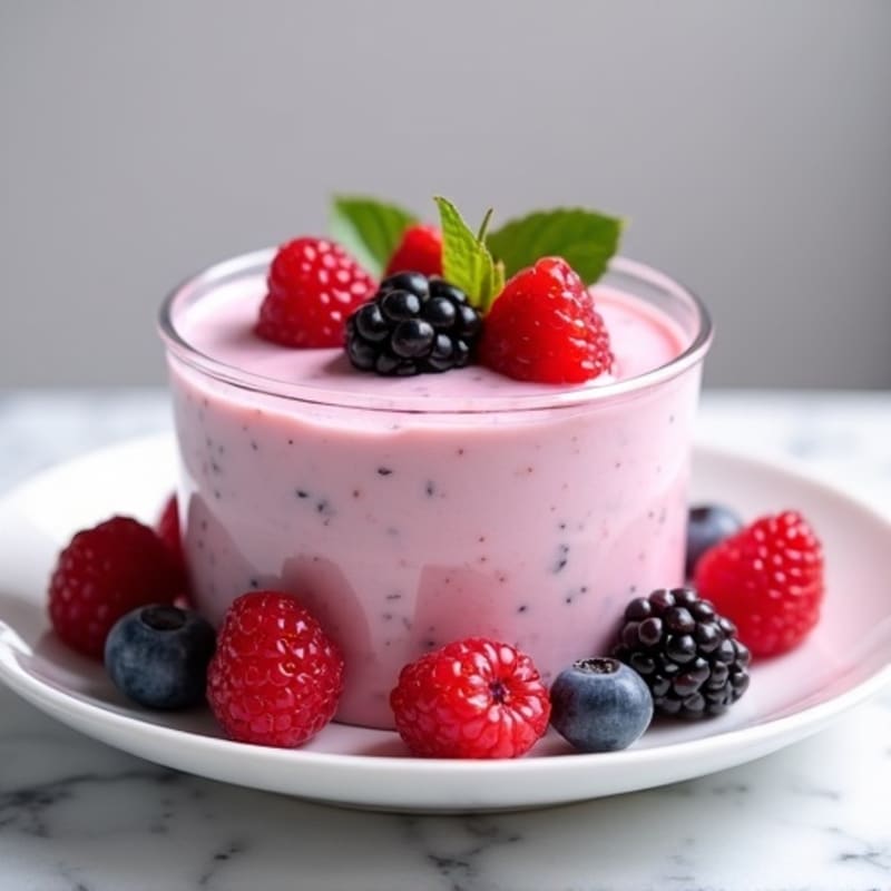 Silky Greek Yogurt Protein Mousse with Mixed Berries