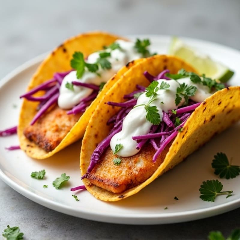 Crispy Pan-Seared Fish Tacos with Creamy Slaw