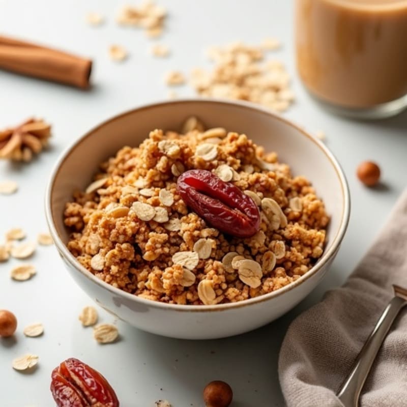 Protein-Packed Crispy Oat Granola with Sweet Dates and Walnuts