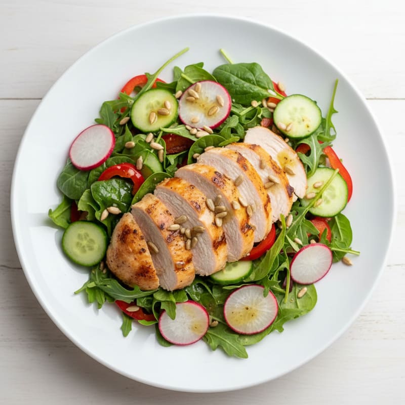Grilled Turkey Breast Salad with Crunchy Vegetables