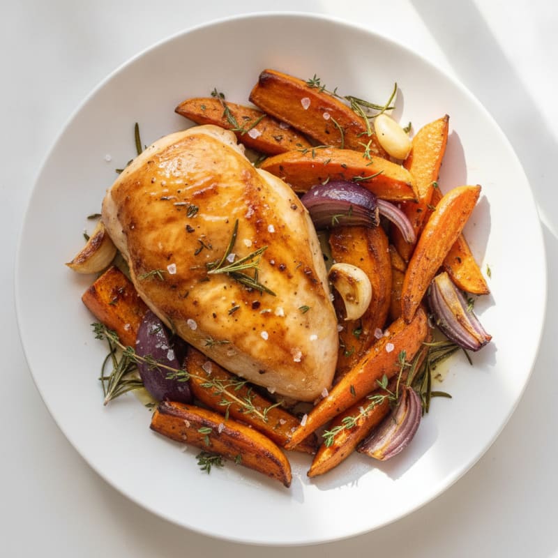 Garlic Herb Roasted Chicken with Root Vegetables