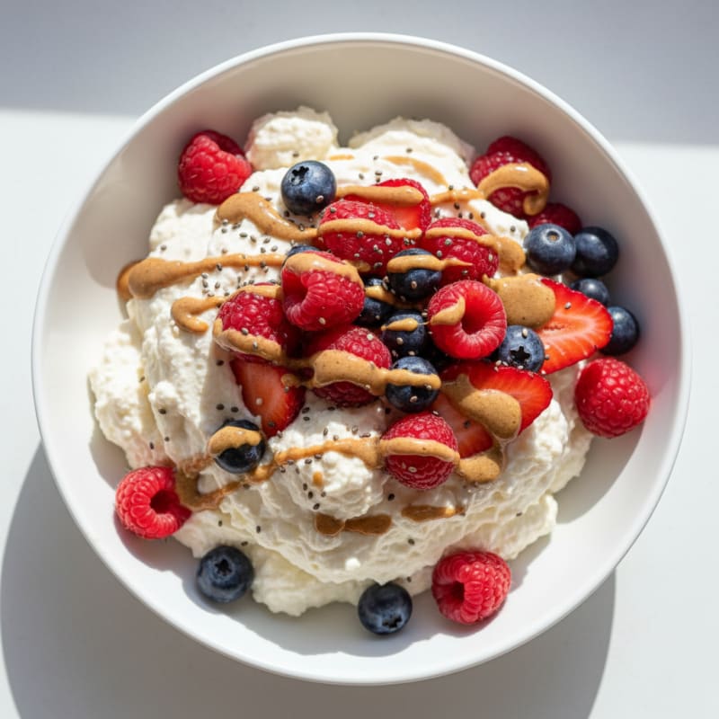 Silky Greek Yogurt Protein Mousse with Berries