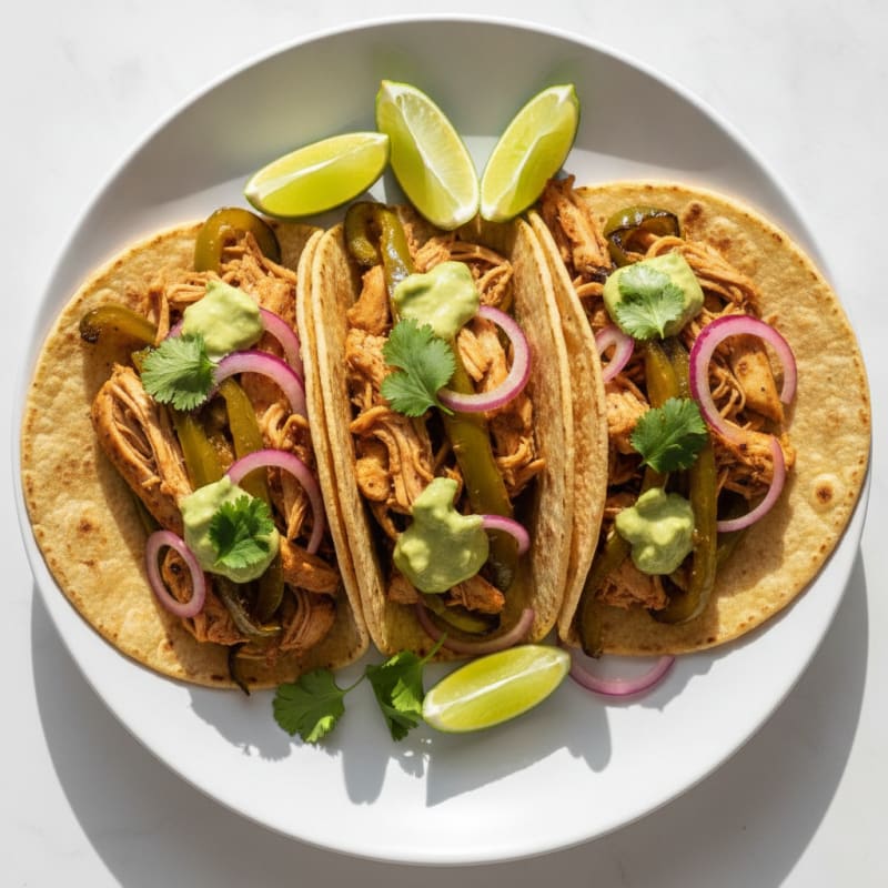 Shredded Chicken and California Pepper Tacos