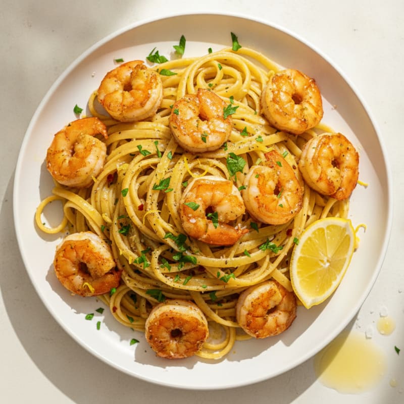 Garlic Butter Shrimp Scampi with Linguine