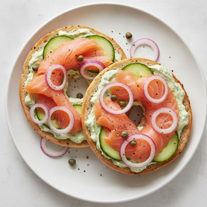 Smoked Salmon Everything Bagel