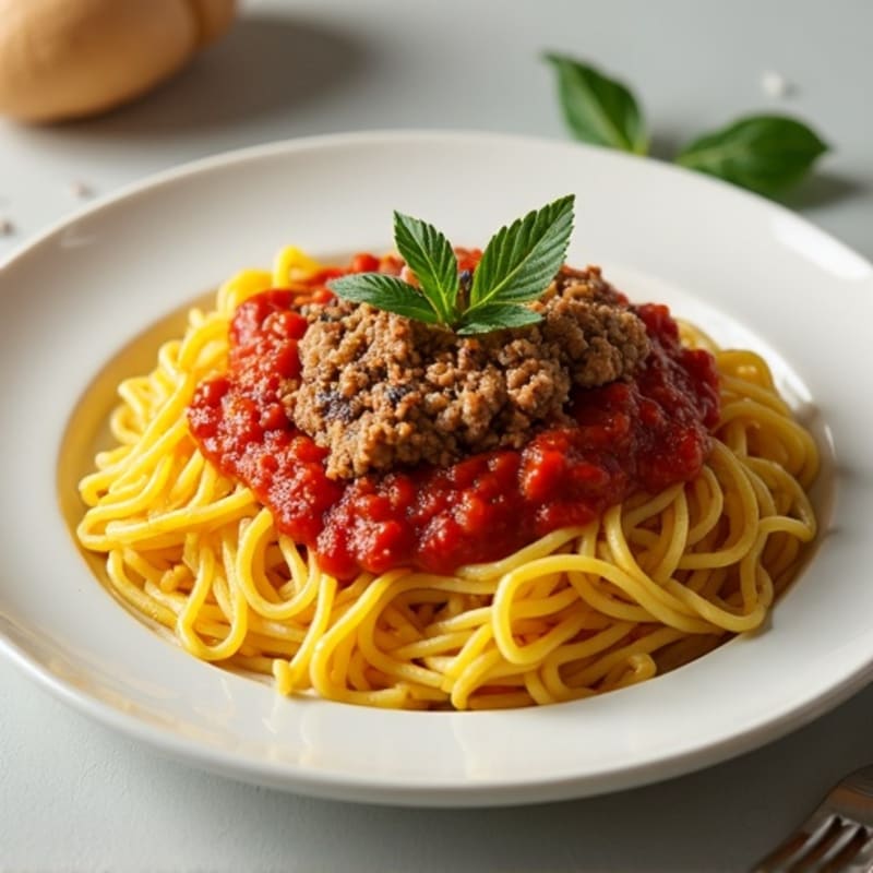 Lean Ground Turkey and Protein Pasta with Roasted Spaghetti Squash