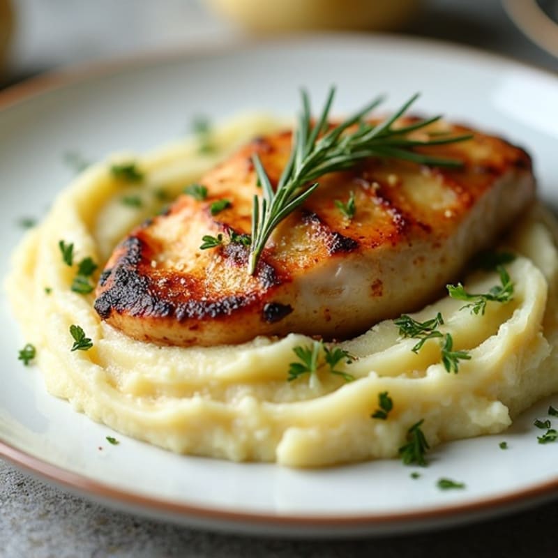 Herb-Roasted Chicken with Creamy Garlic Mashed Potatoes
