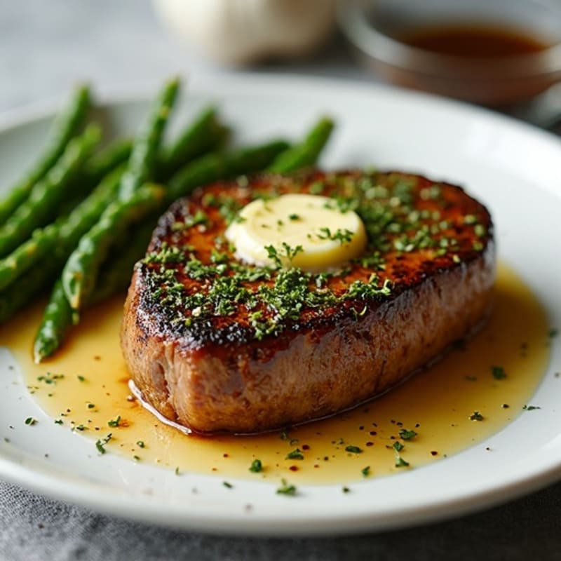 Herb-Crusted Pan-Seared Steak with Garlic Butter