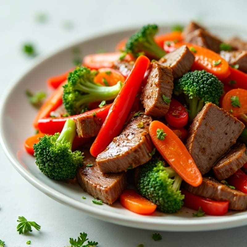 Ginger-Chili Beef Stir Fry with Crispy Vegetables