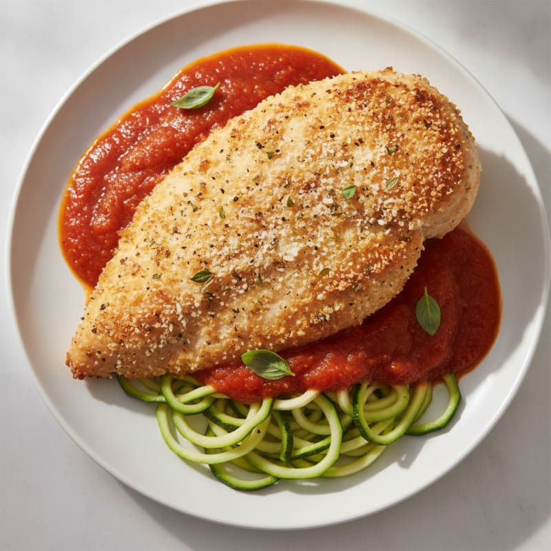 Parmesan-Crusted Chicken with Marinara Sauce
