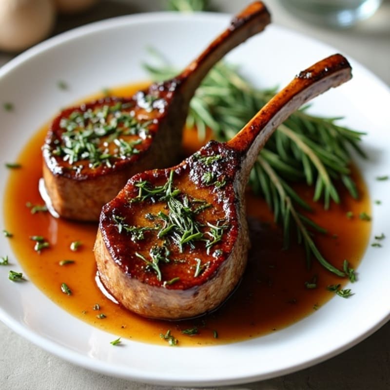Honey-Balsamic Glazed Lamb Chops with Fresh Herbs