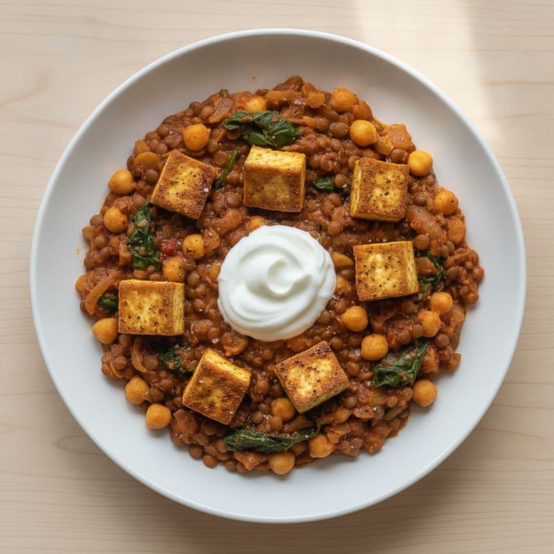 High-Protein Lentil and Chickpea Vegetable Curry