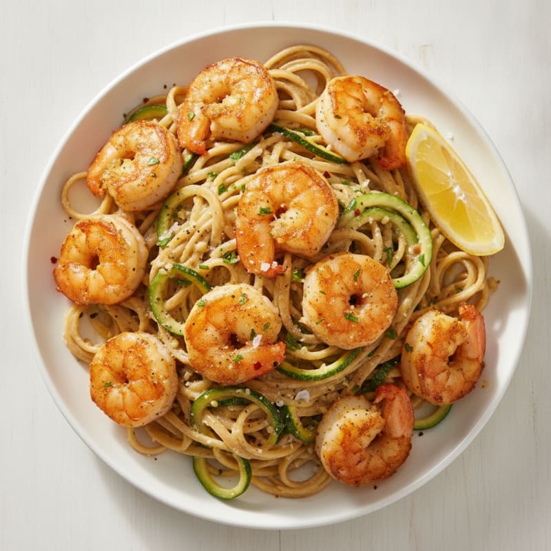 Garlic Butter Shrimp Scampi with Zucchini Ribbons